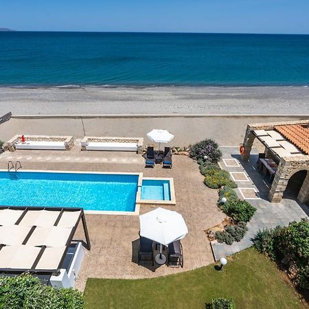 Beachfront Villa Turquoise With Private Pool, Bbq And Ping Pong Table Chania  Exterior foto